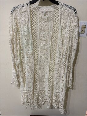 Guess White Crochet Lace Cover-Up